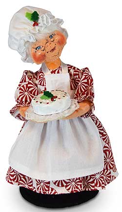 Annalee 9" Peppermint Mrs Chef Santa Holding Cake 2019 - Mint - 411319