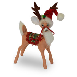 Annalee 8" Plaid Tidings Reindeer 2018 - Mint - 460118