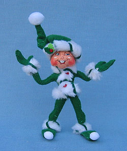 Annalee 5" Green Peppermint Twist Elf - Mint - 500408