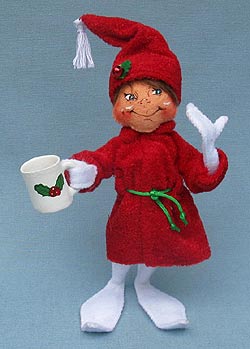 Annalee 9" Bedtime Cocoa Elf with Mug - Mint - 500810