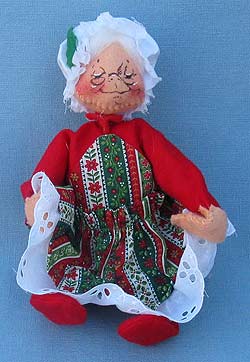 Annalee 7" Mrs Santa - Closed Eyes - 1984 - Mint - 501084x