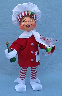 Annalee 9" Shimmermint Chef Elf with Wine Bottle - Mint - 501911