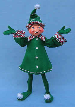 Annalee 14" Green Christmas Candy Elf - Mint - 502608