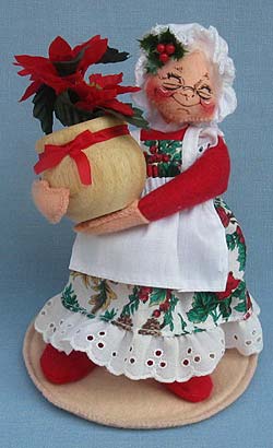 Annalee 7" Mrs Santa with Poinsettia - Mint - 503294x