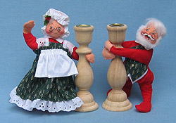 Annalee 7" Mr & Mrs Santa Candle Holders - Mint / Near Mint - 5042-5040-92