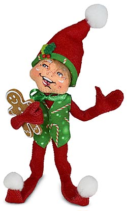 Annalee 5" Christmas Cookie Elf with Gingerbread 2022  - Mint - 510022