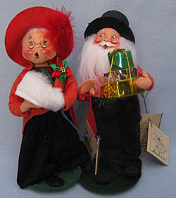 Annalee 10" Holiday Best Mr & Mrs Santa Shoppers - Mint - 538299-538199