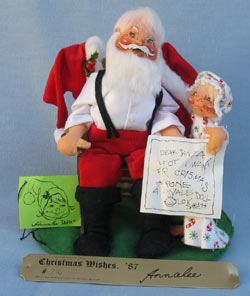 Annalee 10" Santa in Rocking Chair & Child Christmas Wishes - Mint - 540087