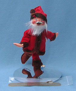 Annalee 10" Skating Mr Santa with Plaque - Mint / Near Mint - 540993