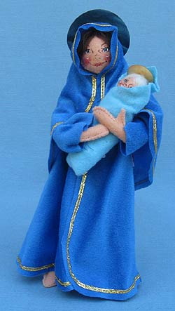 Annalee 10" Nativity Mary Holding 3" Baby Jesus - Mint - Prototype - 543196p