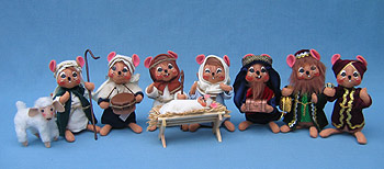 Annalee Set of 9 - 6" Mouse Nativity - Mint - 5442-545006 Annalee Set of 9 - 6" Mouse Nativity - Mint - 5442-545006