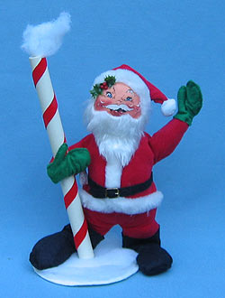 Annalee 12" Velour Santa with North Pole - Excellent - 548289a