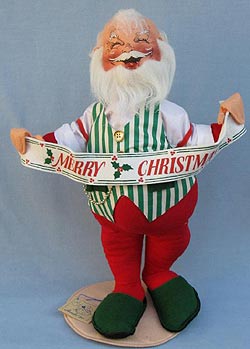 Annalee 18" Santa with Merry Christmas Banner - Mint - 551893xo