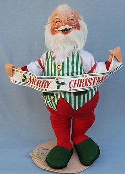 Annalee 18" Santa with Merry Christmas Banner - Mint - 551893xo Annalee 18" Santa with Merry Christmas Banner - Mint - 551893xo