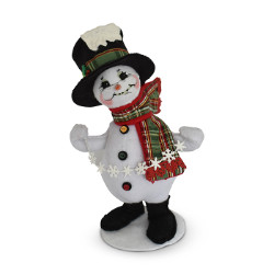 Annalee 9" Plaid Tidings Snowman 2018 - Mint - 560118