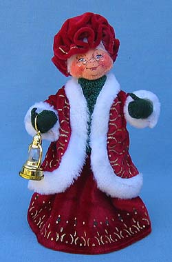 Annalee 9" Gold Glitz Mrs Santa with Lantern - Mint - 590307