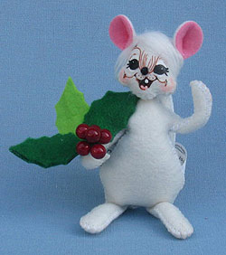 Annalee 5" Holly Berry Mouse 2015 - Mint - 600015