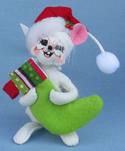Annalee 5" Jolly Lolli Stocking Mouse 2015 - Mint - 600115