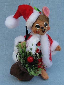 Annalee 5" Winter Berry Mouse Ornament 2017 - Mint - 600317