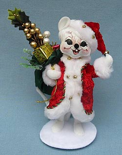 Annalee 6" Crushed Velour Mr Santa Mouse - Mint - 600510