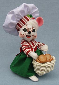 Annalee 6" Cookie Delivery Girl Chef Mouse 2016 - Mint - 600816