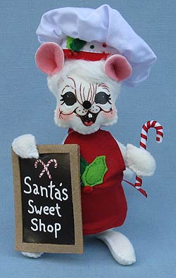 Annalee 6" Sweet Shop Mouse Holding Sign 2017 - Mint - 601017