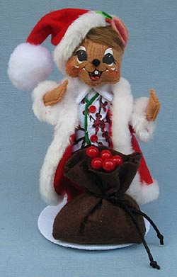 Annalee 6" Winter Berry Santa Mouse 2017 - Mint - 601417