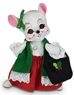 Annalee 6" Christmas Shopping Girl Mouse 2022 - Mint - 611322