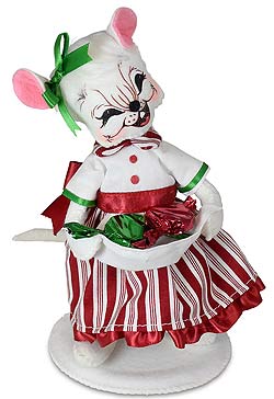 Annalee 6" Christmas Candy Girl Mouse 2021 - Mint - 611621