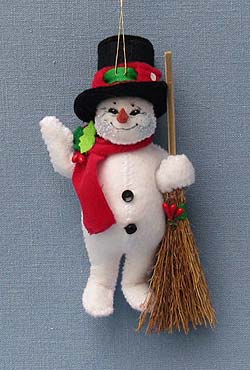 Annalee 5" Holly Berry Snowman Ornament - Mint / Near Mint - 700009