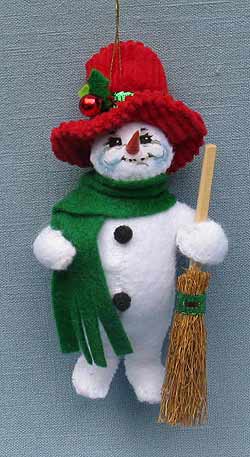 Annalee 4" Ribbon Snowman Ornament - Mint - 700210