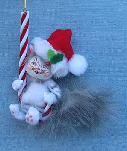 Annalee 3" Candycane Kitty Cat Ornament - Mint - 700512