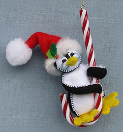 Annalee 4" Candy Cane Penguin Ornament 2017 - Mint - 700617