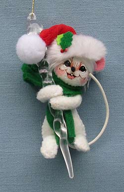 Annalee 3" White Mouse Icicle Ornament - Mint - 700810