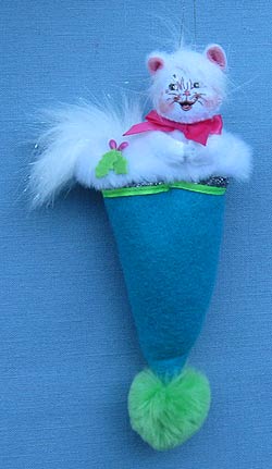 Annalee 3" Winter Whimsy Kitty Cat Ornament - Mint - 700812