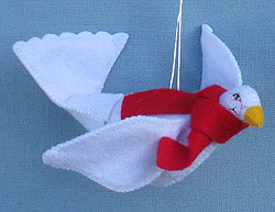 Annalee 4" Dove Ornament with Red Scarf 2014 - Mint - 700814