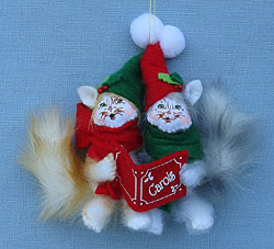 Annalee 3" Caroling Kitties Ornament 2017 - Mint - 700817