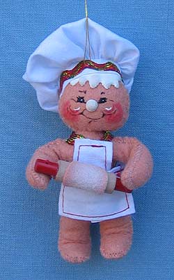 Annalee 4" Gingerbread Man with Rolling Pin Ornament - Mint - 701108 Annalee 4" Gingerbread Man with Rolling Pin Ornament - Mint - 701108