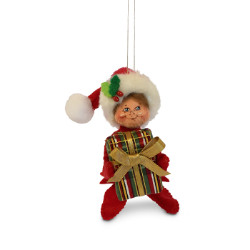 Annalee 4" Plaid Tidings Elf Ornament 2018 - Mint - 710818