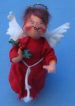 Annalee 7" Flying Angel Mobile in Red Gown - Open Eyes - Mint - 711394