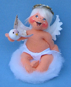 Annalee 7" Wings of Hope Baby Angel Holding Dove - Mint - 711402