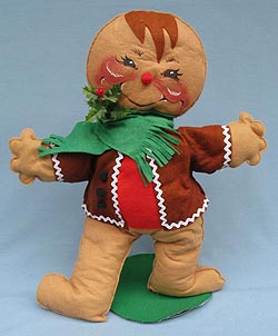 Annalee 18" Gingerbread Boy with Brown Jacket - Excellent - Signed - 730083s