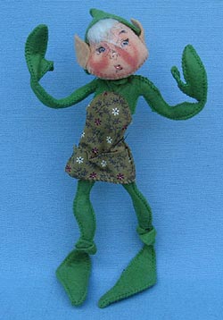 Annalee 7" Light Green Workshop Elf with Apron - Mint - 735063lgooh