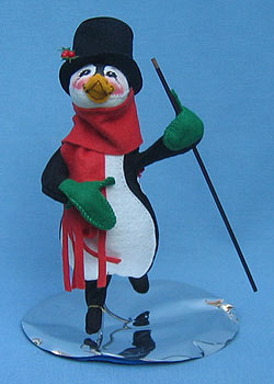 Annalee 10" Skating Penguin - Excellent - 743093a