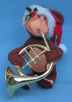 Annalee 5" Christmas Monkey holding French Horn - Mint - 743298fh