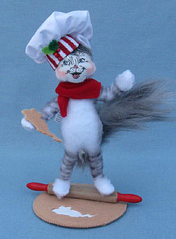 Annalee 4" Shimmermint Chef Kitty Cat - Mint - 750111