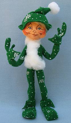 Annalee 9" Green Snowflake Elf - Mint - 750707ox