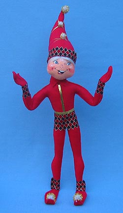 Annalee 18" Red Harlequin Elf - Mint - 751607