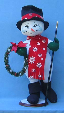 Annalee 30" Snowman with Wreath - Mint - 753704