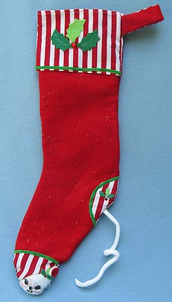 Annalee 22" Red and White Stripe Christmas Stocking - Mint - Prototype - 755205